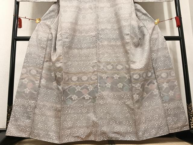 平和屋着物●訪問着 お召地 花尽くし 正絹 逸品 AABM6256ph