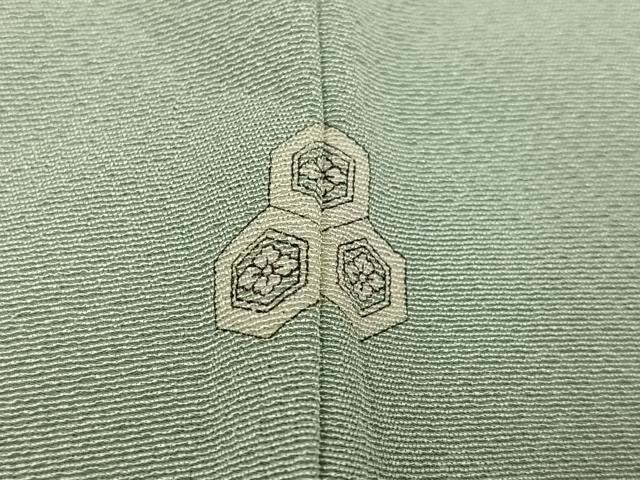 平和屋着物●上質な色無地 錆青磁色 正絹 逸品 AABM6262ph