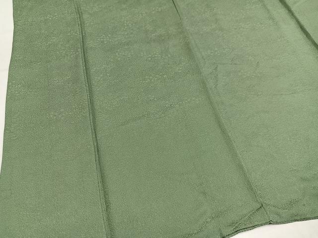 平和屋着物●上質な色無地 草花地紋 柳茶色 正絹 逸品 AABM6264ph