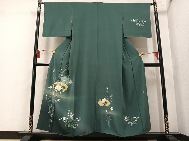 平和屋着物●訪問着 友禅 作家物 地紙枝花文 暈し染め 正絹 逸品 AABM6268ph