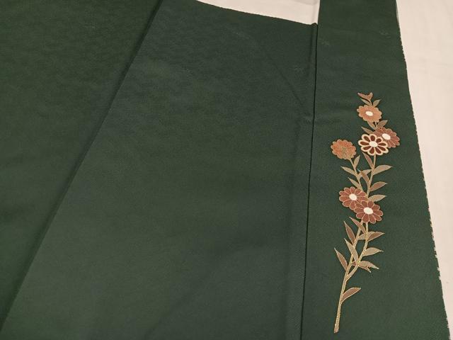 平和屋着物●訪問着 駒刺繍 地紙草花文 暈し染め 金彩 正絹 逸品 AABM6273ph