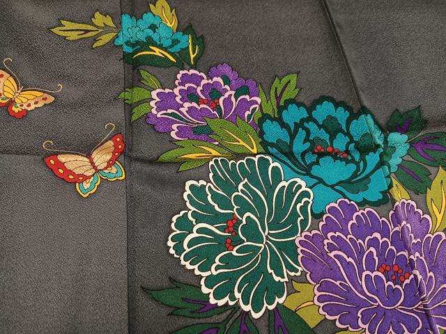 平和屋着物●豪華振袖 花蝶文 金彩 正絹 逸品 AABM6289ph