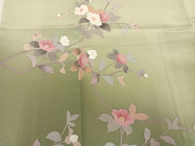 平和屋着物●訪問着 友禅 作家物 枝花文 暈し染め 正絹 逸品 AABM6291ph