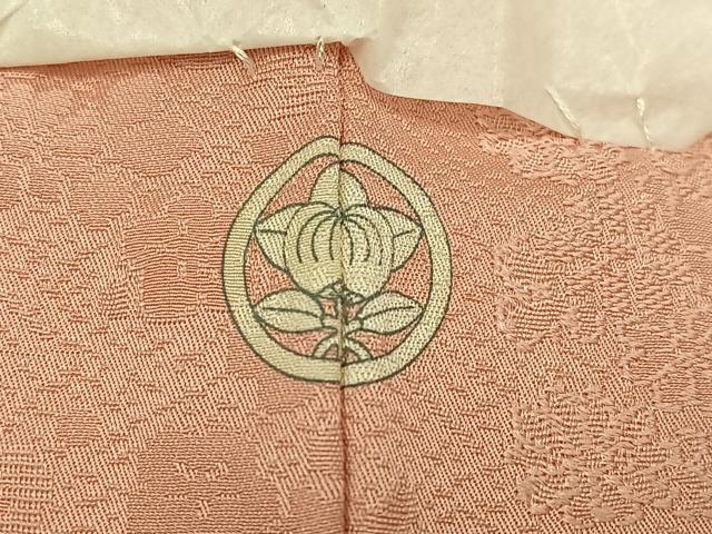 平和屋着物●上質な色無地 草花地紋 赤香色 さが美扱い 正絹 逸品 未使用 AABM6302ph