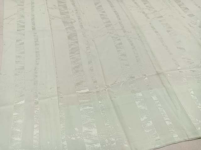 平和屋着物●長襦袢 無双仕立て 枝葉地紋 柳鼠色 正絹 逸品 未使用 AABM6305ph