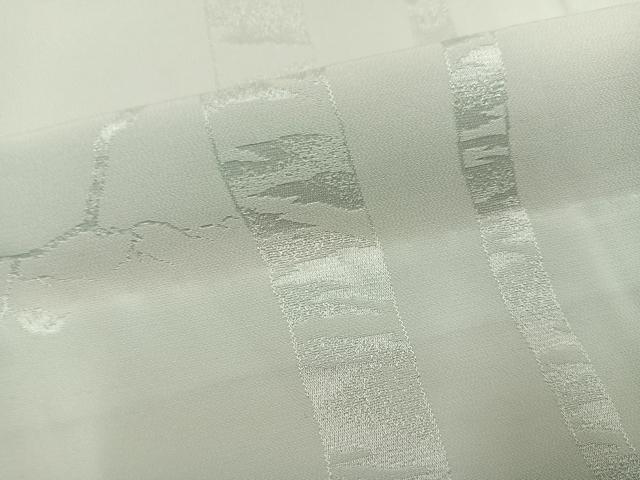 平和屋着物●長襦袢 無双仕立て 枝葉地紋 柳鼠色 正絹 逸品 未使用 AABM6305ph
