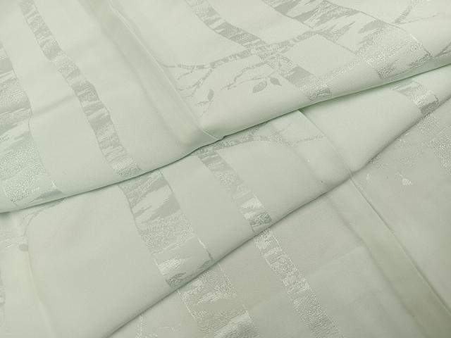 平和屋着物●長襦袢 無双仕立て 枝葉地紋 柳鼠色 正絹 逸品 未使用 AABM6305ph