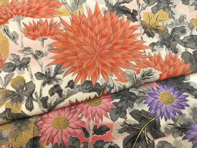 平和屋着物●豪華振袖 枝花文 暈し染め 金彩 正絹 逸品 AABM6307ph