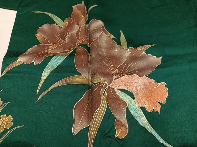 平和屋着物●豪華振袖 草花文 金彩 正絹 逸品 AABM6309ph