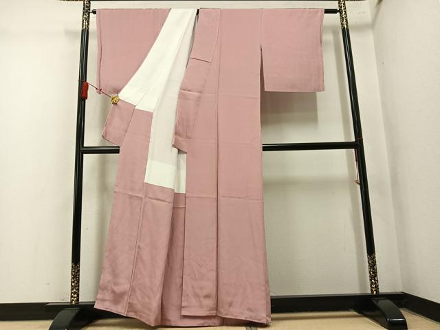 平和屋着物●上質な色無地 水柿色 正絹 逸品 AABM6313ph