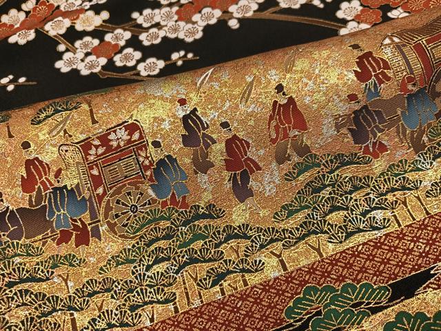 平和屋着物●豪華黒留袖 洛中紀行 本金箔 仮絵羽 正絹 逸品 未使用 AABM6314ph