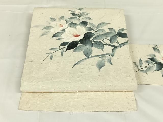 平和屋着物◎九寸名古屋帯 作家物 手描き 髭紬 金彩 正絹 逸品 AABM6446dk