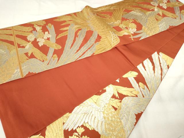 平和屋着物◎六通柄袋帯 鳳凰花文 金銀糸 正絹 逸品 AABM6578od