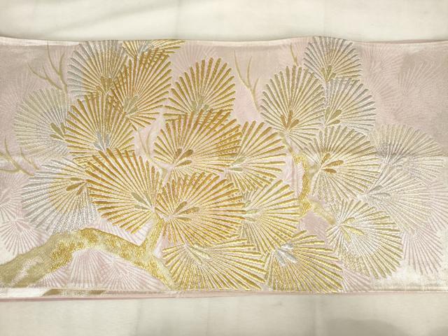 平和屋着物◎六通柄袋帯 唐織 松文 金銀糸 正絹 逸品 AABM6582od