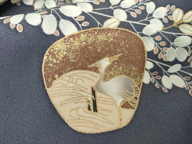平和屋着物●訪問着 駒刺繍 枝花文 金彩 正絹 逸品 未使用 AABM6583cs