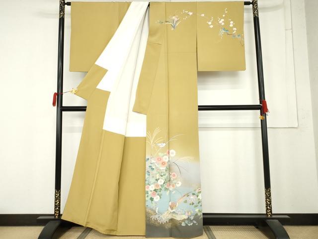 平和屋着物●訪問着 作家物 花鳥文 暈し染め 正絹 逸品 AABM6594cs