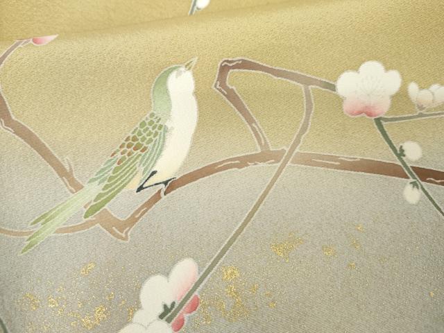 平和屋着物●訪問着 作家物 花鳥文 暈し染め 正絹 逸品 AABM6594cs