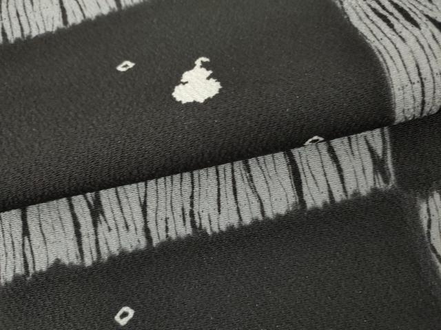 平和屋着物●上質な小紋 杢目絞り 市松に成り物 正絹 逸品 未使用 AABM6599cs