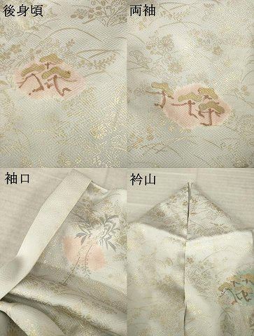 平和屋着物●中国三大刺繍 汕頭刺繍 スワトウ刺繍 訪問着 絞り 扇面花鳥文 金彩 ますいわ屋扱い 正絹 逸品 AABM6650ck