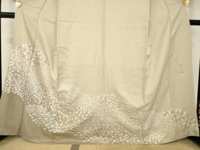 平和屋着物●訪問着 総刺繍 蘇州刺繍 草花文 暈し染め 金糸 正絹 逸品 AABM6664ck