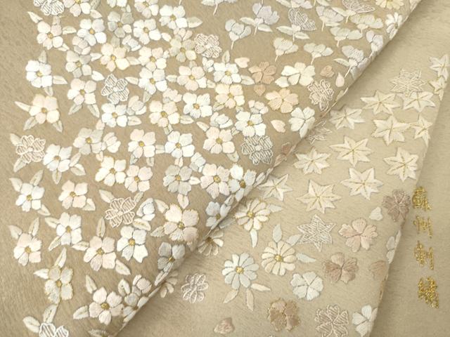 平和屋着物●訪問着 総刺繍 蘇州刺繍 草花文 暈し染め 金糸 正絹 逸品 AABM6664ck