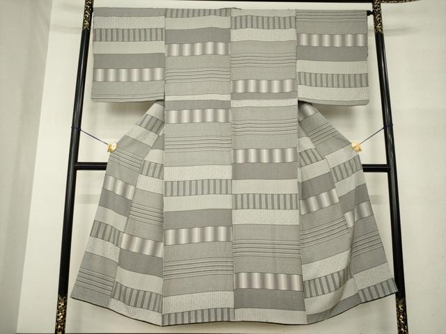 平和屋着物●男性 江戸小紋 横段文 正絹 逸品 AABM6679ck