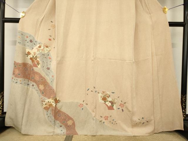平和屋着物●訪問着 流水地紙花文 金彩 正絹 逸品 AABM668ck