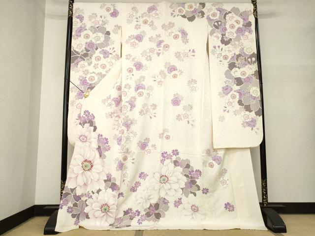 平和屋着物●豪華振袖 刺繍 舞花文 金糸 金彩 ロング丈 正絹 逸品 AABM6688ck