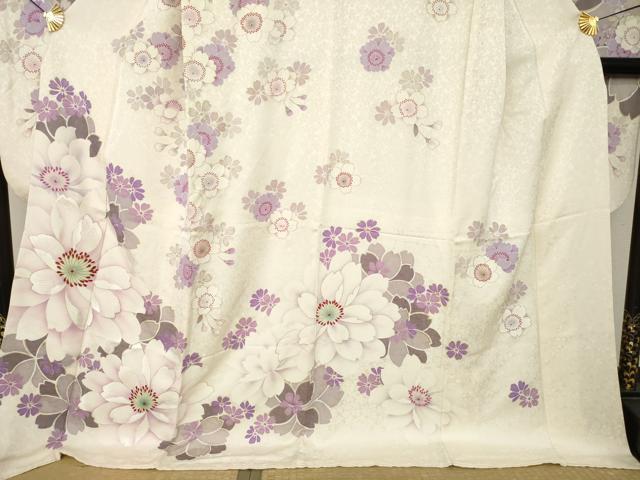 平和屋着物●豪華振袖 刺繍 舞花文 金糸 金彩 ロング丈 正絹 逸品 AABM6688ck