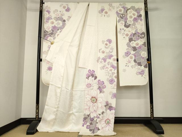 平和屋着物●豪華振袖 刺繍 舞花文 金糸 金彩 ロング丈 正絹 逸品 AABM6688ck