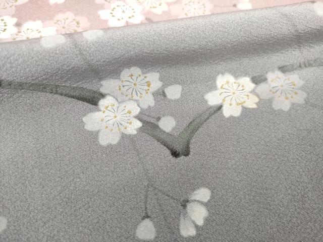 平和屋着物●訪問着 手描き 枝桜 暈し染め 正絹 逸品 AABM6689ck