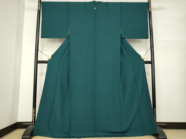 平和屋着物●上質な色無地 百入茶色 ロング丈 正絹 逸品 AABM6698ck