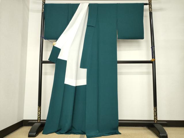 平和屋着物●上質な色無地 百入茶色 ロング丈 正絹 逸品 AABM6698ck
