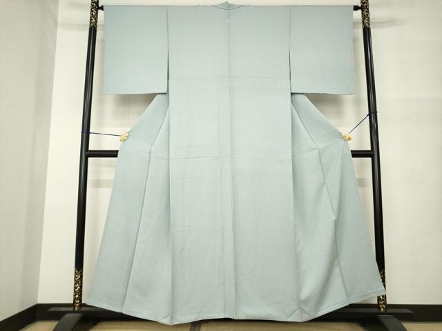 平和屋着物●上質な色無地 湊鼠色 正絹 逸品 AABM6713ck