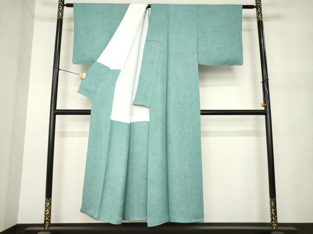 平和屋着物●上質な色無地 作家物 錆鉄御納戸色 正絹 逸品 AABM6714ck