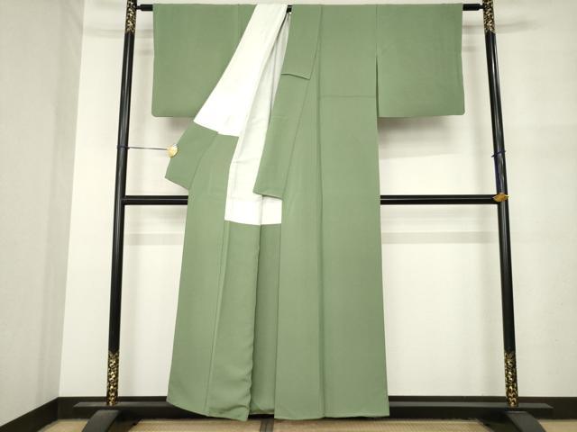 平和屋着物●上質な色無地 岩井茶色 正絹 逸品 AABM6716ck