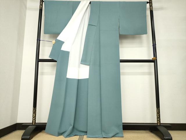 平和屋着物●上質な色無地 錆鉄御納戸色 正絹 逸品 AABM6719ck