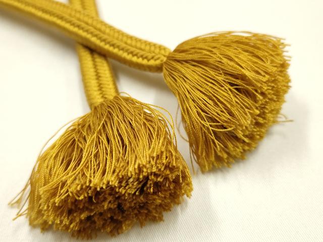 平和屋着物●極上 有職組紐道明 帯締め 冠組 山吹茶色 宮内庁御用 国立博物館御用 東京芸術大学御用 逸品 AABM6803ay