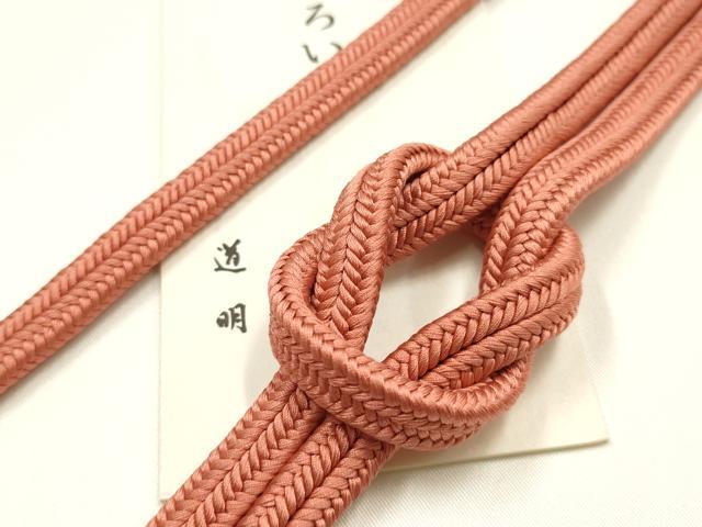 平和屋着物●極上 有職組紐道明 帯締め 冠組 甚三紅色 宮内庁御用 国立博物館御用 東京芸術大学御用 長尺 逸品 AABM6928ay