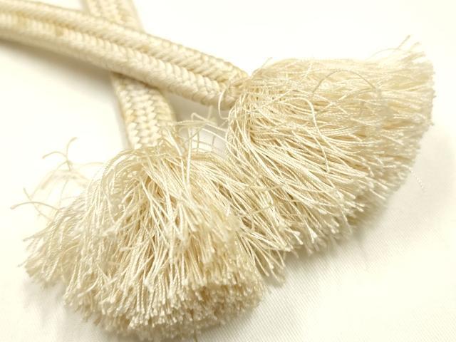 平和屋着物●極上 有職組紐道明 帯締め 冠組 練色 宮内庁御用 国立博物館御用 東京芸術大学御用 逸品 AABM6948ay