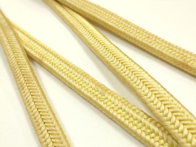 平和屋着物●極上 有職組紐道明 帯締め 冠組 淡黄色 宮内庁御用 国立博物館御用 東京芸術大学御用 逸品 AABM6952ay