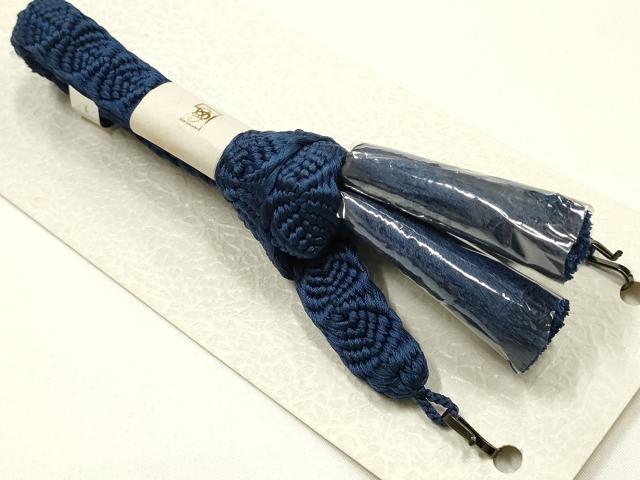 平和屋着物▼男性 和装小物 羽織紐3点 青・茶・紺色系 切り房 逸品 未使用 AABM6969ay