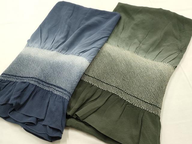 平和屋着物▼男性 和装小物 兵児帯2枚 絞り 暈し染め 逸品 AABM6980ay