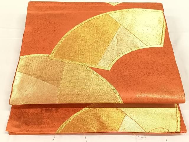 平和屋着物◎西陣の名門 本家加納 六通柄袋帯 地紙文 金糸 正絹 逸品 AABM7037dk