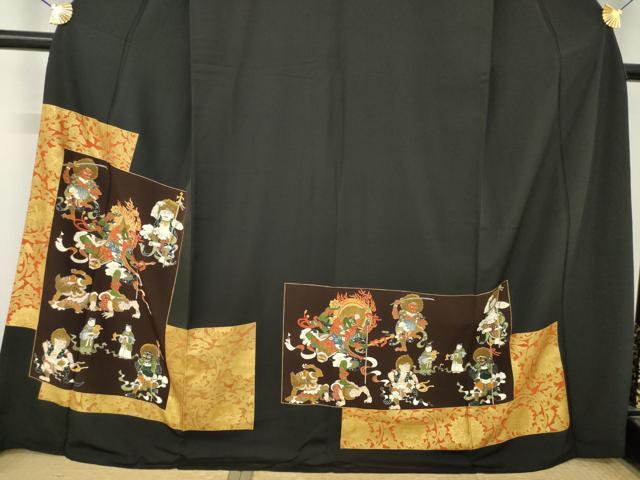 平和屋着物●豪華黒留袖 地獄絵図 正絹 逸品 AABM7054ck