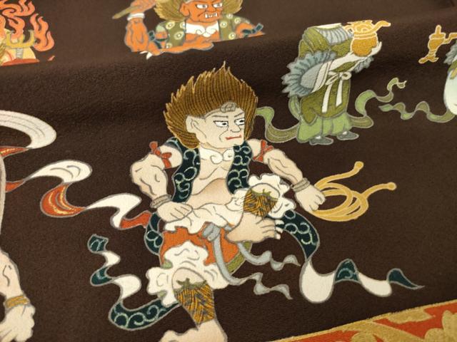 平和屋着物●豪華黒留袖 地獄絵図 正絹 逸品 AABM7054ck