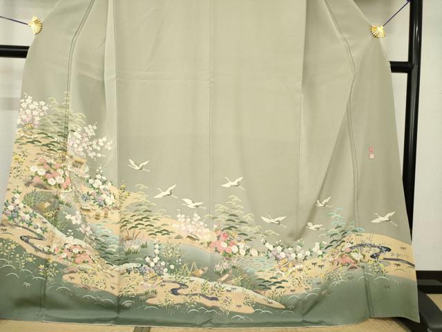 平和屋着物●豪華色留袖 友禅 作家物 風景文 正絹 逸品 AABM7085ck