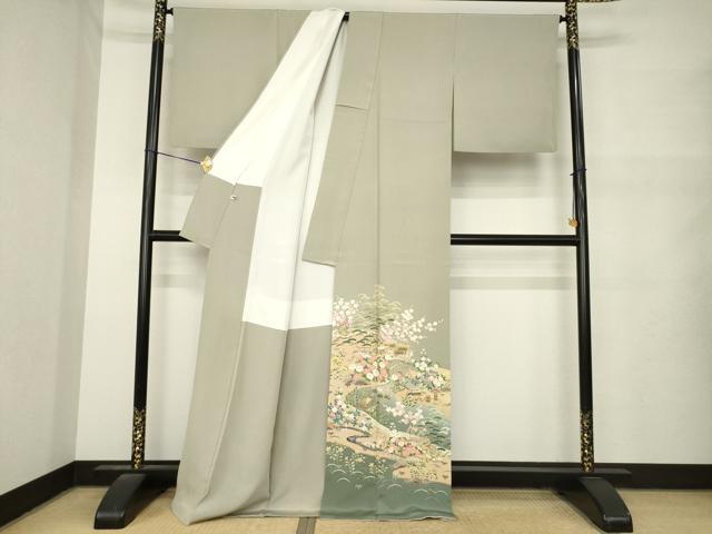 平和屋着物●豪華色留袖 友禅 作家物 風景文 正絹 逸品 AABM7085ck