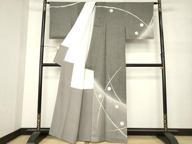 平和屋着物●訪問着 駒刺繍 雪輪 雪芝文 暈し染め 金彩 正絹 逸品 AABM7099ck