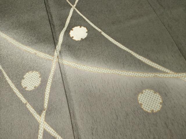 平和屋着物●訪問着 駒刺繍 雪輪 雪芝文 暈し染め 金彩 正絹 逸品 AABM7099ck